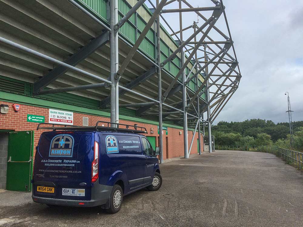 Plymouth argyle expansion joints seating outside van vehicle a&a ashton repairs