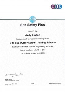 training achievements certificate supervisor safety industries construction