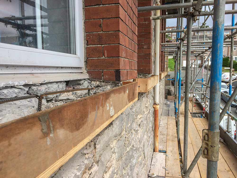 renewal school sill local concrete repairs scaffolding